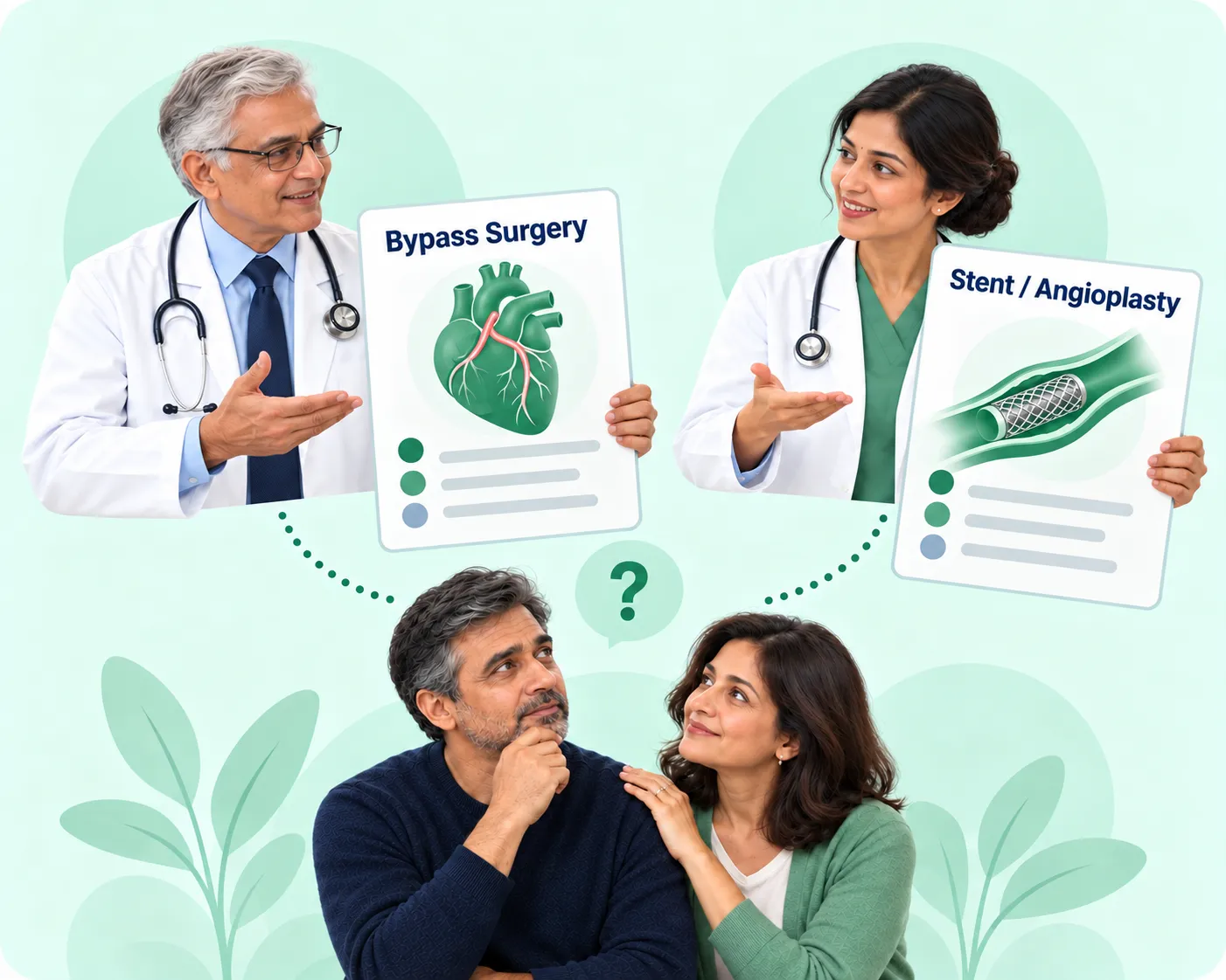 US doctors reviewing treatment options for a family